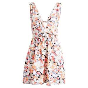 Vero Moda Bonni Catch Fit & Flare Dress Watercolor Open Strappy Back Womens L